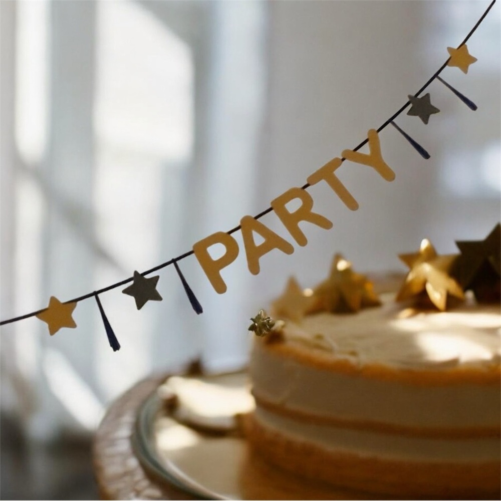 Papyrus party decor sign Papyrus PARTY‎ sign 1 piece Star Stars Gold Blue